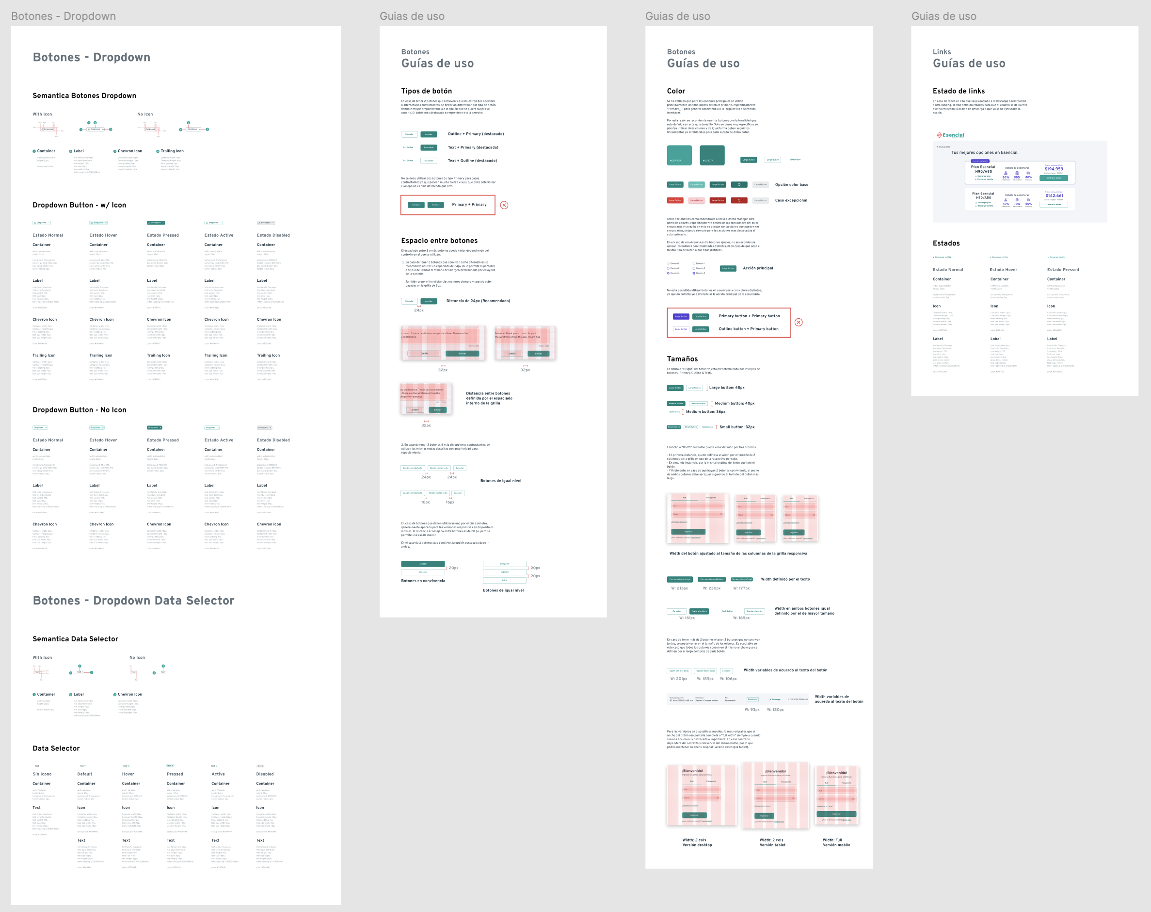 Esencial — design system detail