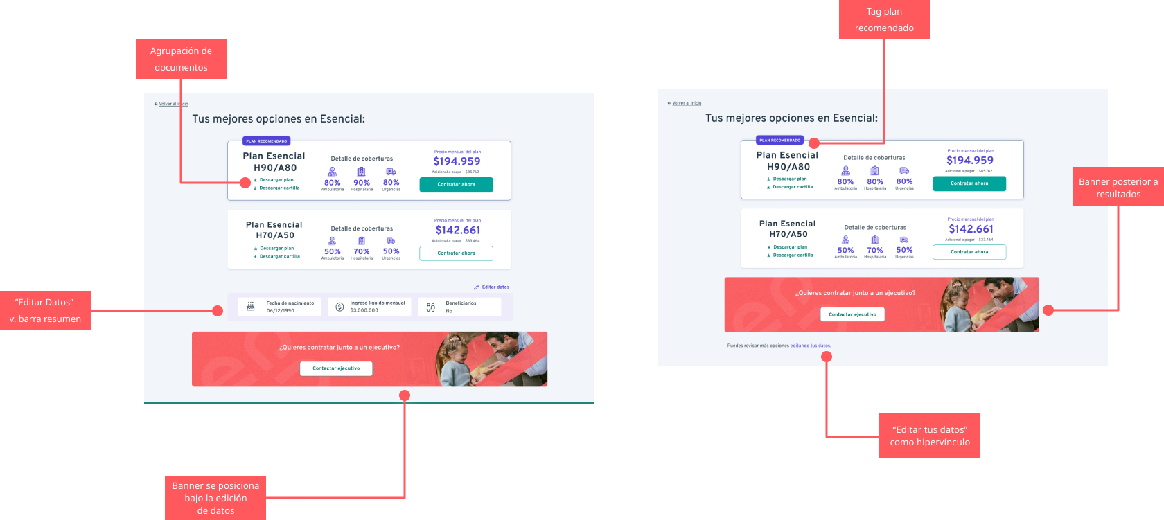 Esencial — plan card redesign